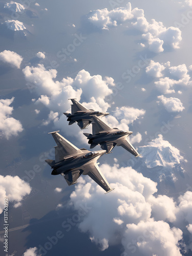 F16's in echelon close formation
