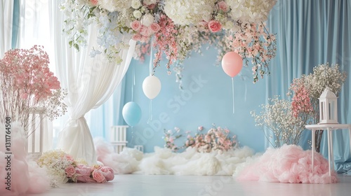 Pastel Dreamland: A Floral Baby Shower Backdrop