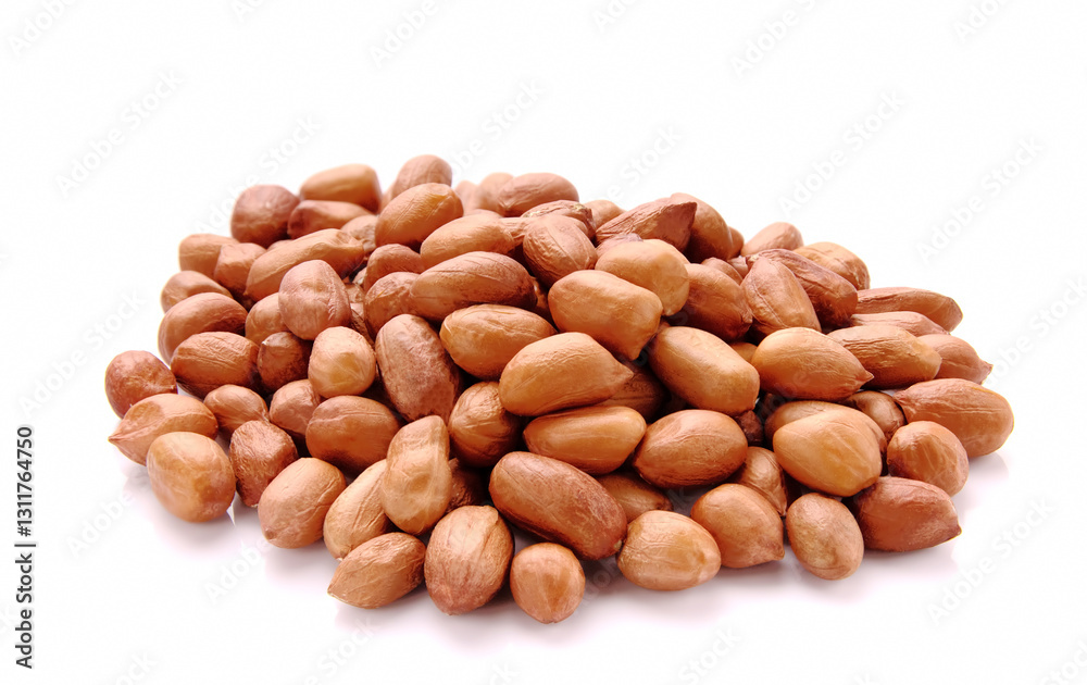 Peanuts isolated on the white background Peanuts isolated on the white background