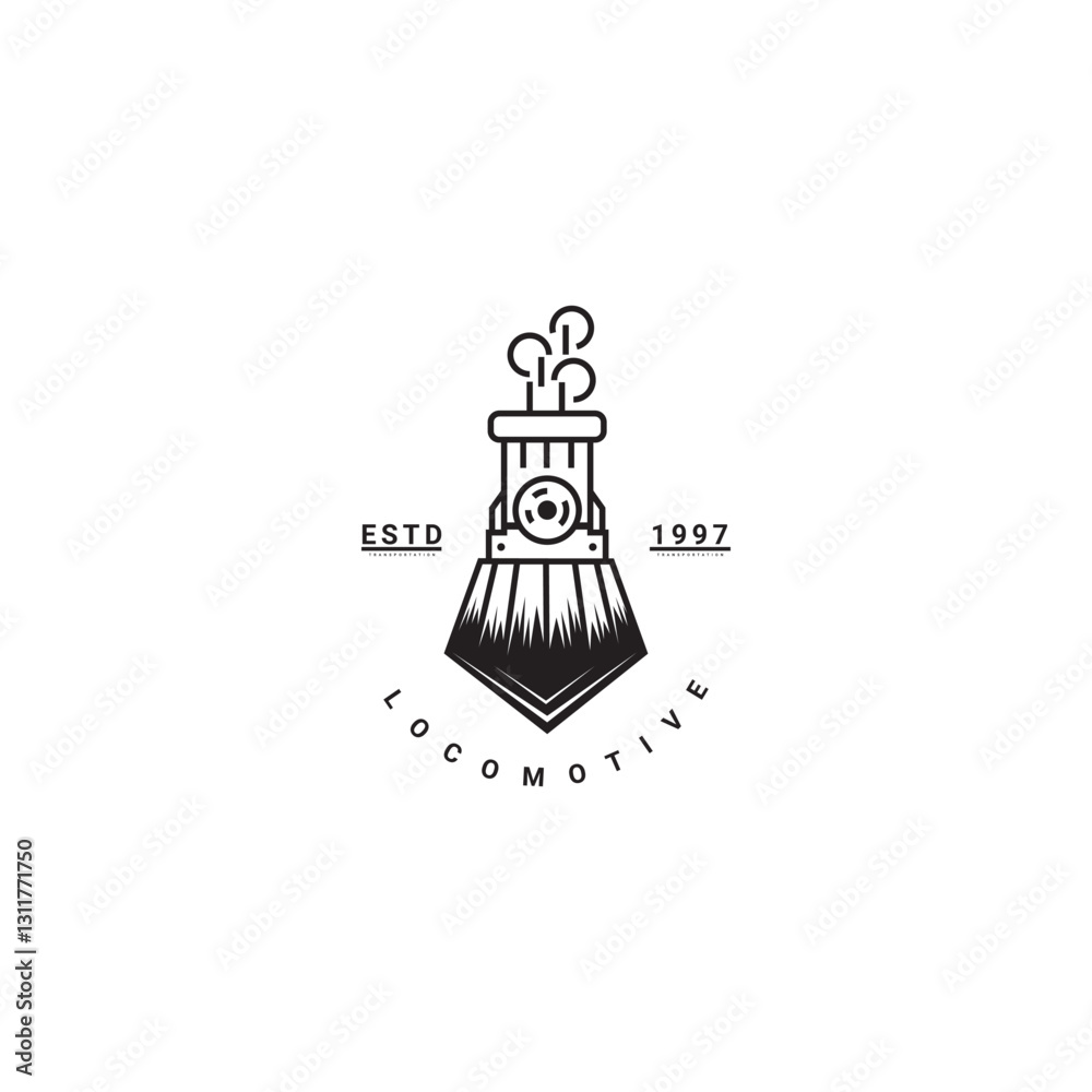 Fototapeta premium Locomotive Logo Design Train Engine Vector Template