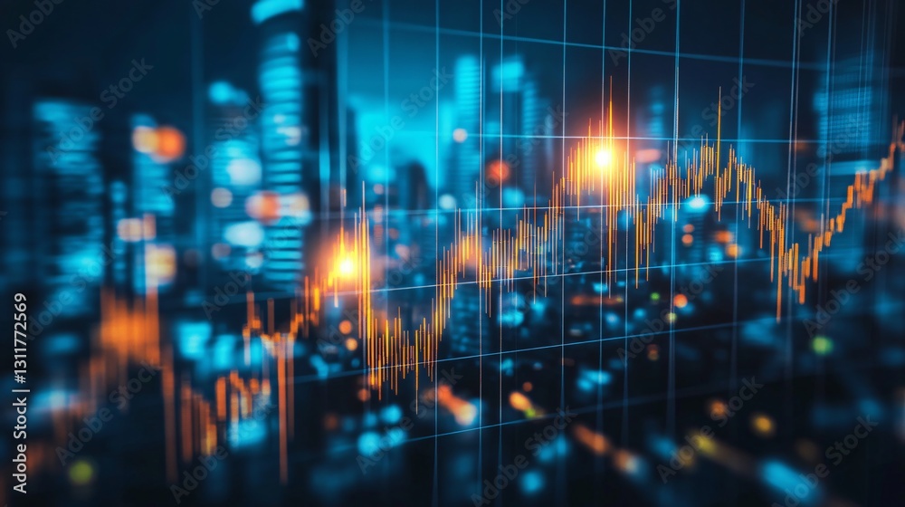 Naklejka premium Steady Upward Trajectory of Stock Market Chart