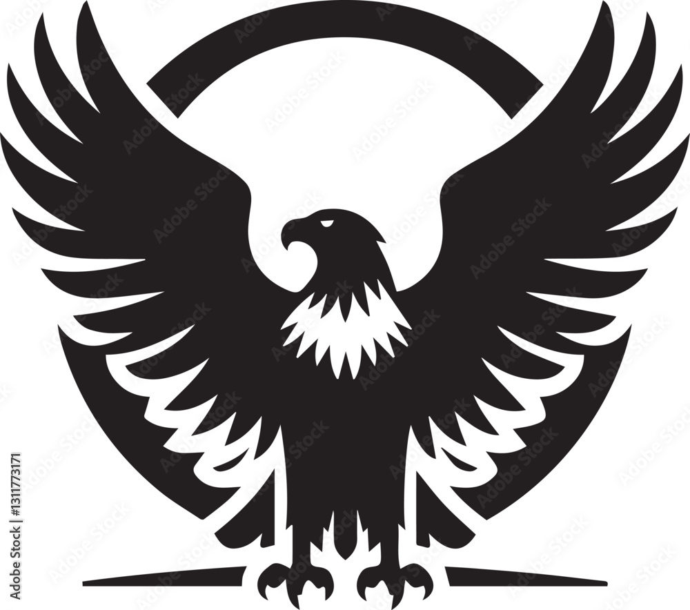 Obraz premium black eagle tattoo vector, eagle silhouette vector, eagle logo vector, eagle vector icon, eagle silhouette vector isolated on white background