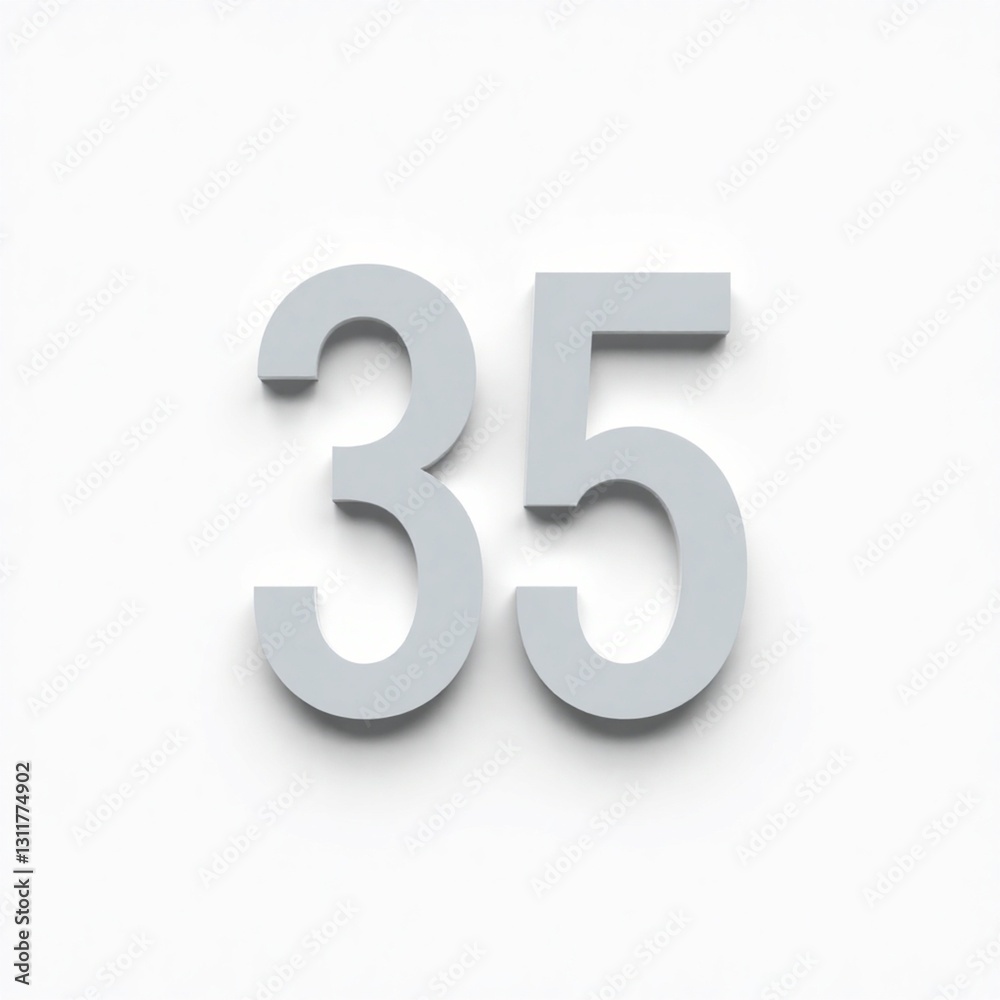 High-resolution stock photo of the number 35, rendered in a clean, commercial style with professional-grade lighting and sharpness. The number is centrally positioned against a neutral background High-resolution stock photo of the number 35, rendered in a clean, commercial style with professional-grade lighting and sharpness. The number is centrally positioned against a neutral background