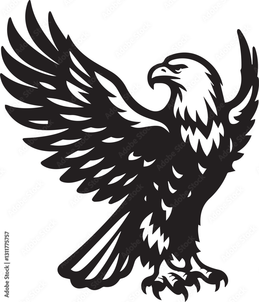 Obraz premium black eagle tattoo vector, eagle silhouette vector, eagle logo vector, eagle vector icon, eagle silhouette vector isolated on white background