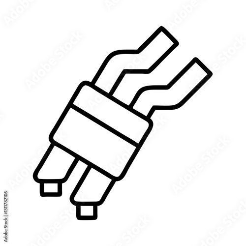 muffler icon, muffler line art - simple line art of muffler, perfect for muffler logos and icons