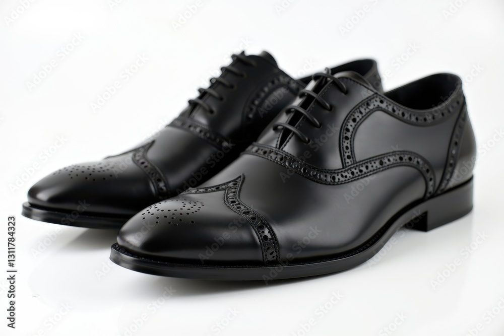 Elegant black dress shoes with intricate design Elegant black dress shoes with intricate design