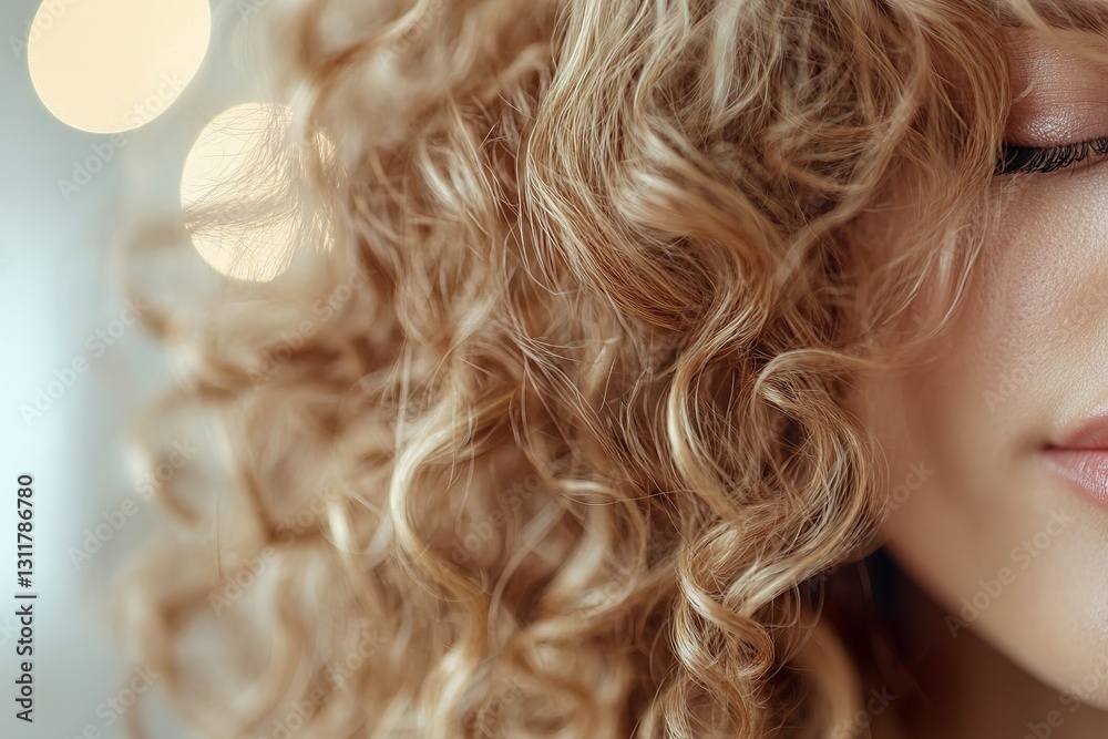 Hydrating defined natural curls with a nourishing mist while surrounded by a warm, blurred background creates a radiant beauty aesthetic full of life Hydrating defined natural curls with a nourishing mist while surrounded by a warm, blurred background creates a radiant beauty aesthetic full of life