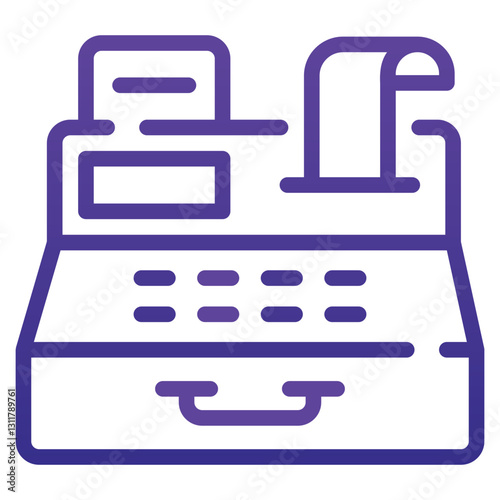 Cash Machine Gradient Line Icon