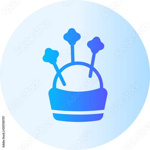 pin cushion gradient icon