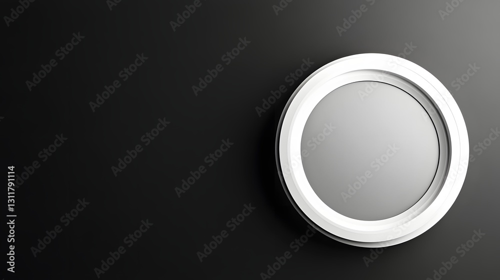 White Circular Frame Against Dark Background White Circular Frame Against Dark Background