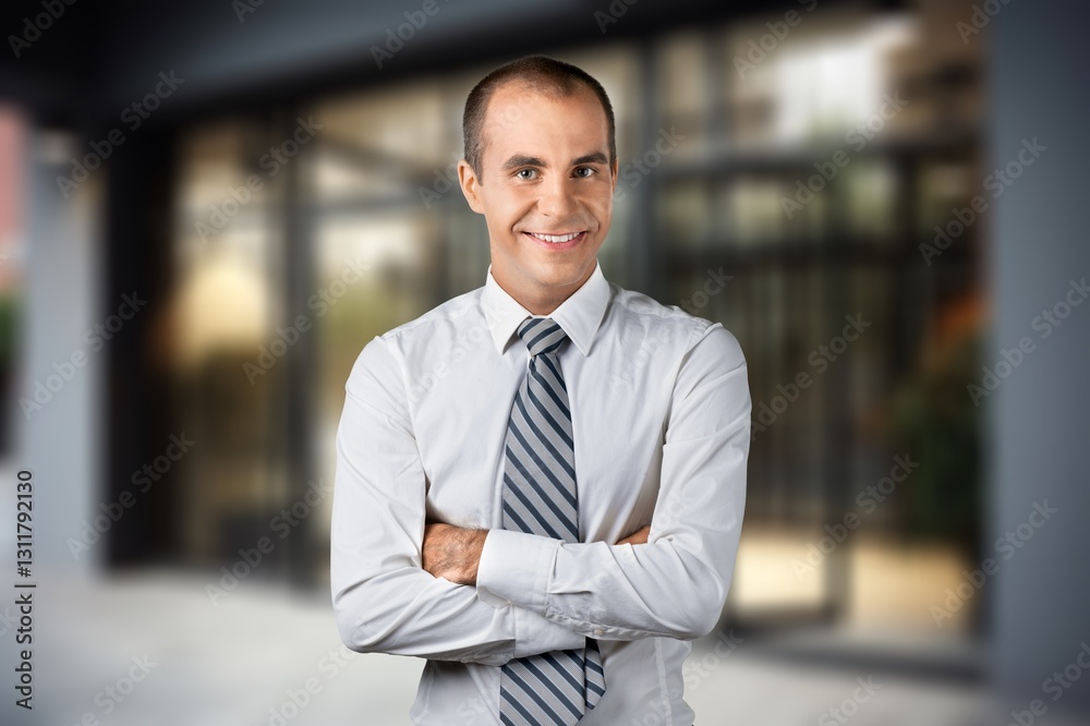 Fototapeta premium Happy young professional business man portrait.