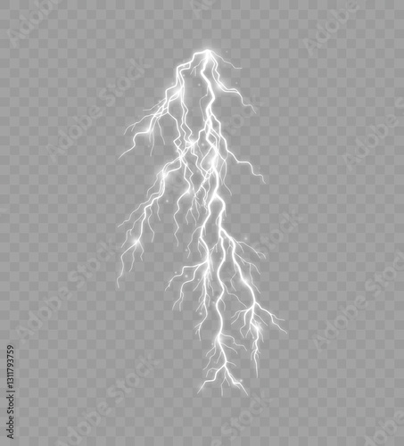 striking electric lightning overlay with a glowing blue flash thunderstorm sky. Perfect for weather visuals, dramatic storm effects, power energy designs, and nature backgrounds. Png