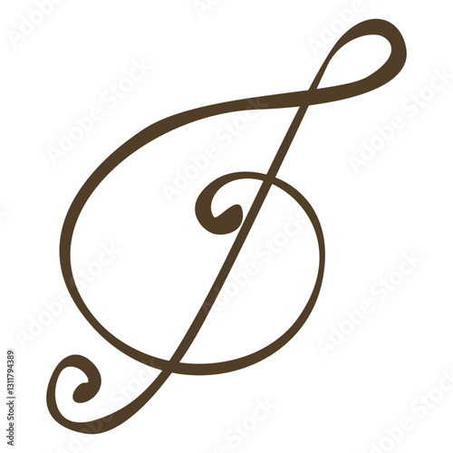 treble clef design stroke.eps