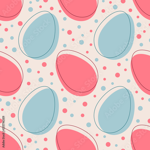 Wallpaper Mural seamless texture for the Happy Easter spring holiday. pattern, chicken eggs. vector graphics, background for decoration. Torontodigital.ca