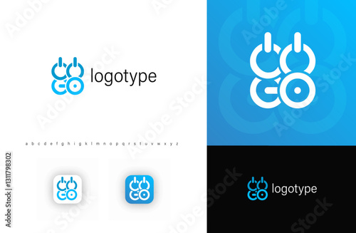 Sports logo featuring dumbbells and gymnastic rings, symbolizing strength, endurance, and training. Ideal for gyms, fitness clubs, and personal trainers. Modern vector logo