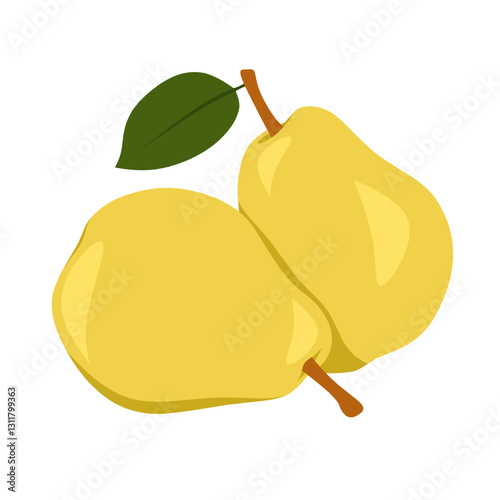 Two pears isolated on white background