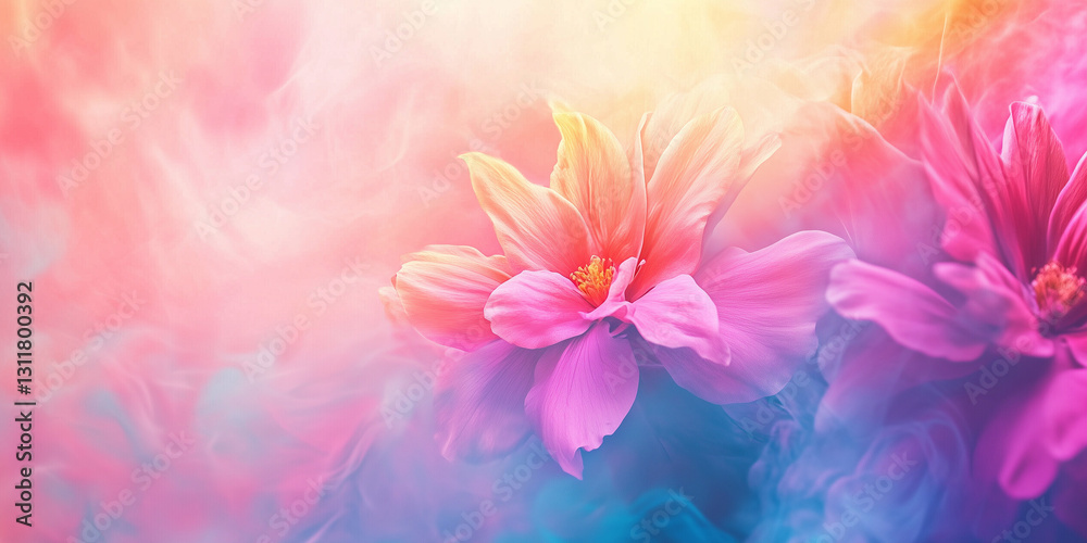 Vibrant, pastel, soft, dreamy, ethereal, and beautiful floral background. Backdrop for cosmetics, spa, perfume, beauty salon, florist shop, invitation, gift cards Vibrant, pastel, soft, dreamy, ethereal, and beautiful floral background. Backdrop for cosmetics, spa, perfume, beauty salon, florist shop, invitation, gift cards