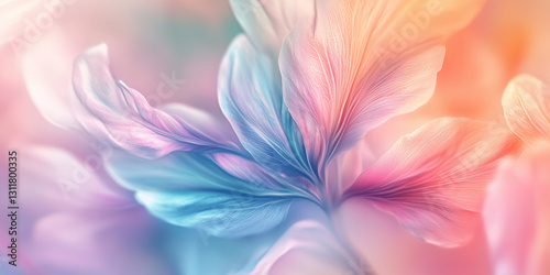 Vibrant, pastel, soft, dreamy, ethereal, and beautiful floral background. Backdrop for cosmetics, spa, perfume, beauty salon, florist shop, invitation, gift cards