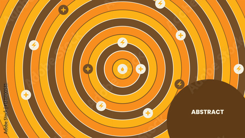 Orange and brown circles that convey positivity and energy.
