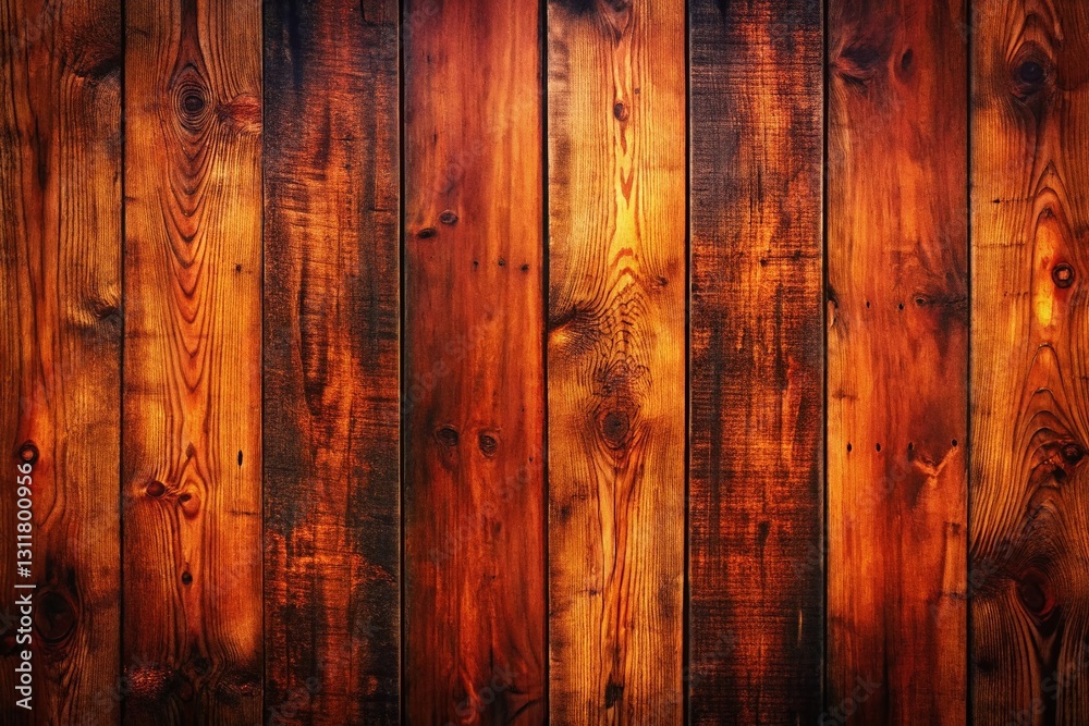 Obraz premium Vintage Wood Paneling Background: Rustic Texture with Scratches and Knots