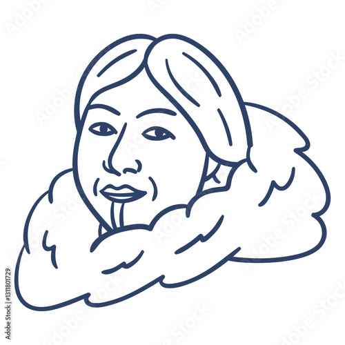  eskimo woman face stroke 