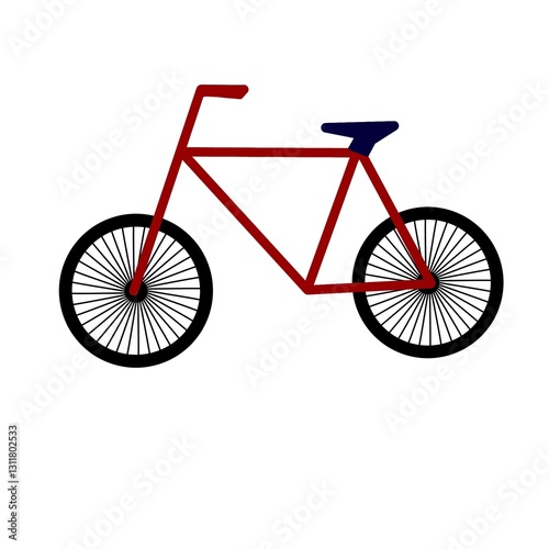 Illustration of a simple bicycle with a minimalist design. Sports, recreation, holiday, relaxing, summer.