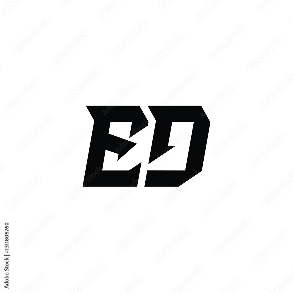 Obraz premium ED monogram logo design letter text name symbol monochrome logotype alphabet character simple logo