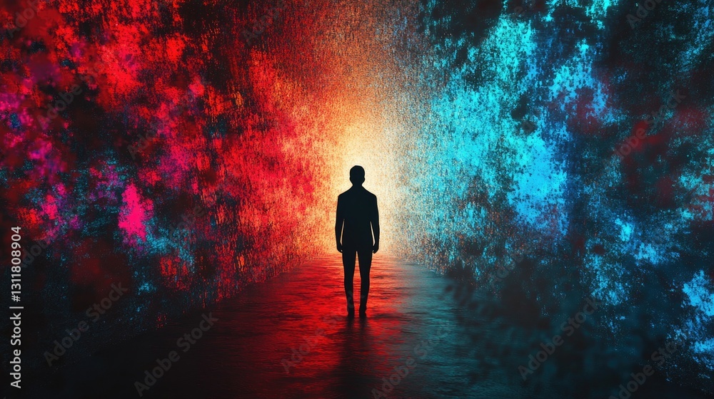 Confrontation with Duality, A Figure Between Fire and Ice Realities Confrontation with Duality, A Figure Between Fire and Ice Realities