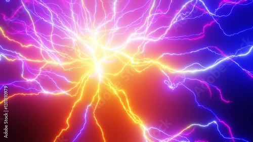 荒れ狂う放電のエネルギーの3Dアニメーション