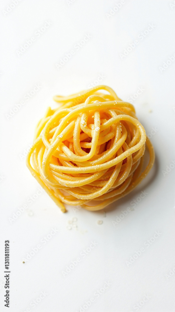 Artisan Italian Egg Pasta Nest Isolated on White Background for Gourmet Food Packaging and Culinary Promotions Artisan Italian Egg Pasta Nest Isolated on White Background for Gourmet Food Packaging and Culinary Promotions