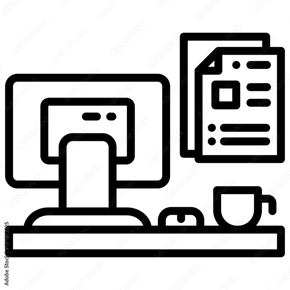 Work Desk Icon Work Desk Icon
