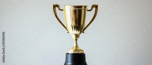 Professional Large Gold Trophy on White Background Picture for Achievement Pages photo