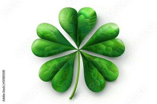 Good luck, five leaf clover shamrock isolated on white or transaprent background