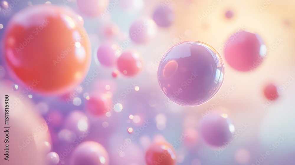 Group of Floating Pastel Balloons in Soft Focus Background Group of Floating Pastel Balloons in Soft Focus Background