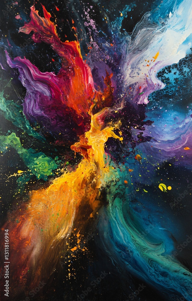 Obraz premium Vibrant explosion of colors and shapes