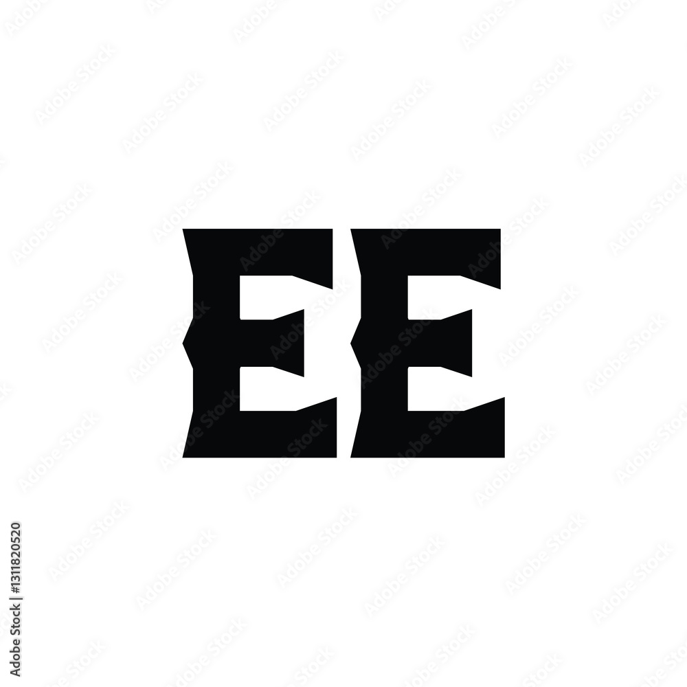 Obraz premium EE monogram logo design letter text name symbol monochrome logotype alphabet character simple logo