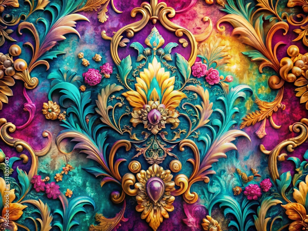 Whimsical Damask: Surreal Macro Photography Background Whimsical Damask: Surreal Macro Photography Background