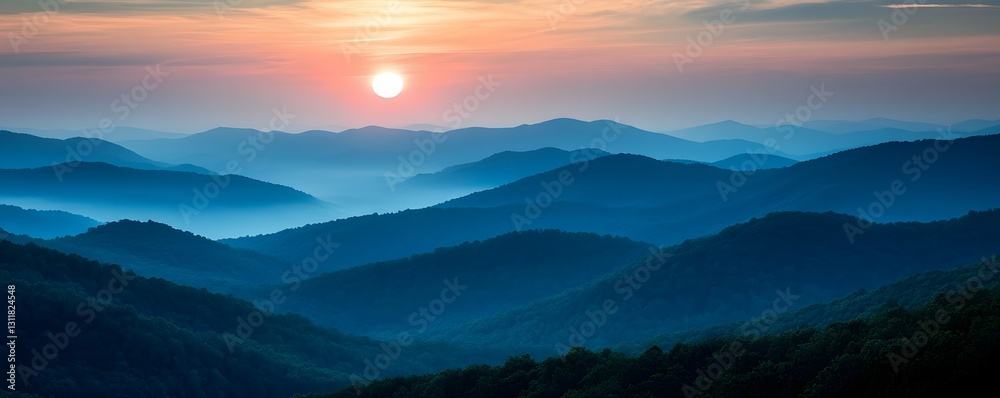 Obraz premium Twilight over a remote mountain landscape