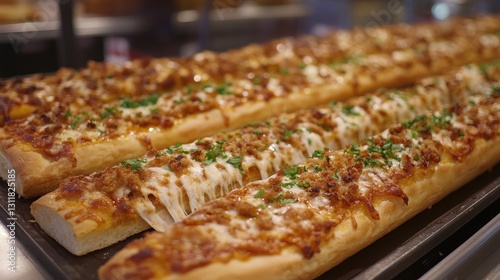 Wallpaper Mural A tray of extra cheesy stuffed crust pizza with gooey cheese pull. Torontodigital.ca