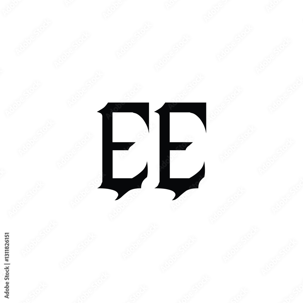 Obraz premium EE monogram logo design letter text name symbol monochrome logotype alphabet character simple logo