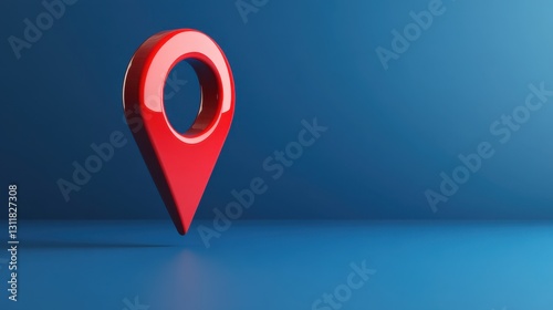 Free Download Bright Red Location Pin Icon on a Smooth Blue Background for Navigation, Mapping and Geolocation Concepts in Modern Design - GFXLoad