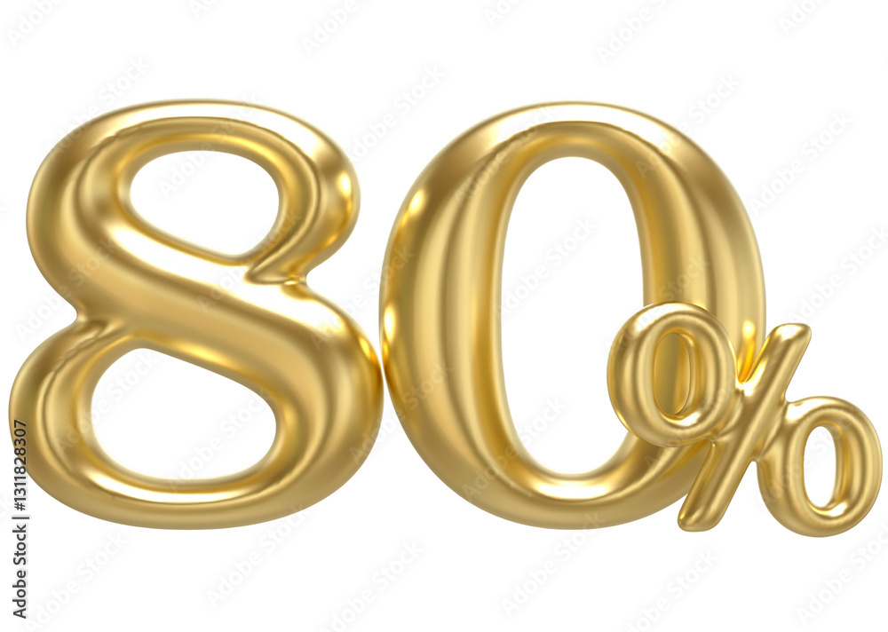 80 Percent Gold 3D Render 80 Percent Gold 3D Render