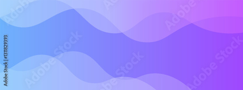Banner background, blue and purple gradations, colorful, wavy effect stye, memphis