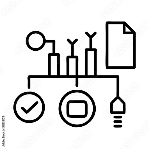 hypothesis testing icon, hypothesis testing line art - simple line art of hypothesis testing, perfect for hypothesis testing logos and icons