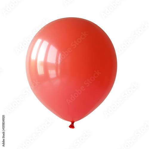 High-Quality Red Balloon PNG with Glossy Reflection and Thin String, Isolated on transparent Background, Perfect for Celebrations, Birthdays, Party Decorations, and Graphic Design Projects