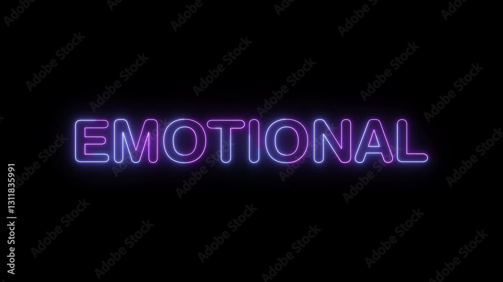 emotional symbol. concept words emotional bright glowing neon effects, vibrant and colorful text animation on transparent background emotional symbol. concept words emotional bright glowing neon effects, vibrant and colorful text animation on transparent background
