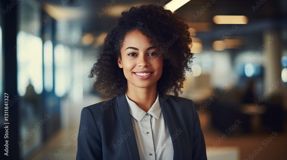 Fototapeta premium A portrait of an attractive young female business manager, with space for text.