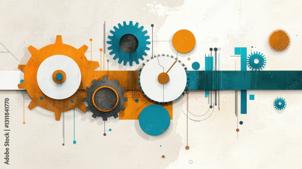 Fototapeta premium an artist's reinterpretation of a classic invention, like the wheel or the telephone, blending old and new elements, vibrant colors and modern touches,