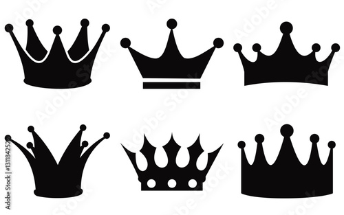 Crown icons set. Simple crown symbol collection.of vector illustration