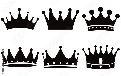 Crown icons set. Simple crown symbol collection.of vector illustration